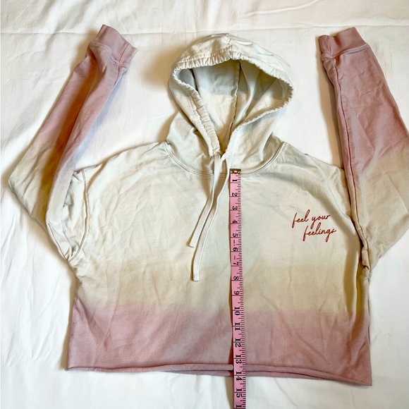 PURE VIDA Ombré Crop Top Hoodie Size Small - Picture 3 of 6